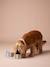 Ceramic Dog Bowl, FAMILY camel+printed white+striped pink 