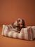 Quilted pet basket FAMILY clay beige+hazel+striped white 