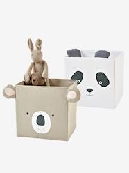 Bedroom Furniture & Storage-Storage-Storage Units & Boxes-Set of 2 Boxes, in Fabric, Panda Koala