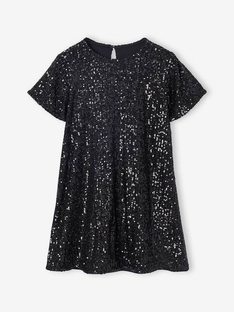 Girl's sequin Christmas dress, mother-daughter capsule black 