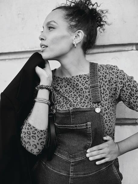 Wide Cut Denim Dungarees for Maternity, ENVIE DE FRAISE brut denim 