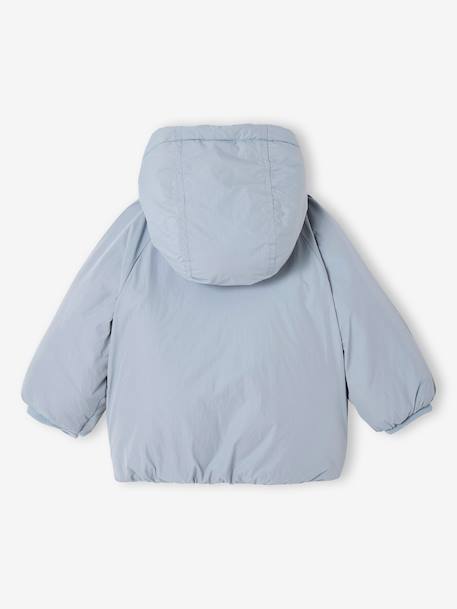 Lightweight jacket with polar fleece lining and hood crystal blue 