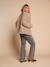 Sherpa jacket with leopard lining for women, mother-daughter capsule collection by ENVIE DE FRAISE taupe 