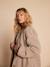 Sherpa jacket with leopard lining for women, mother-daughter capsule collection by ENVIE DE FRAISE taupe 