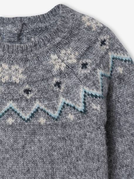 Baby Christmas jacquard jumper from the family capsule collection marl grey 