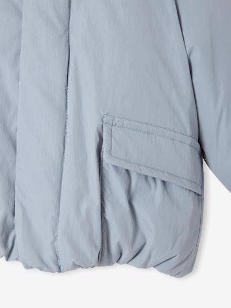 Lightweight jacket with polar fleece lining and hood crystal blue 