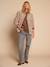Sherpa jacket with leopard lining for women, mother-daughter capsule collection by ENVIE DE FRAISE taupe 