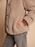 Sherpa jacket with leopard lining for women, mother-daughter capsule collection by ENVIE DE FRAISE taupe 