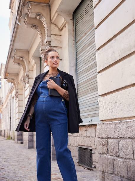 Wide Cut Denim Dungarees for Maternity, ENVIE DE FRAISE brut denim 