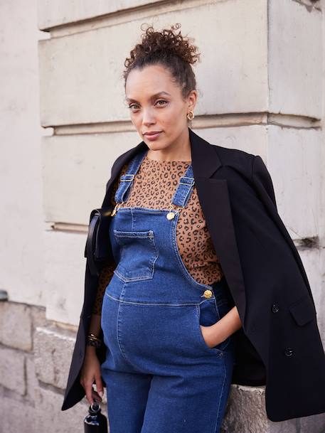 Wide Cut Denim Dungarees for Maternity, ENVIE DE FRAISE brut denim 