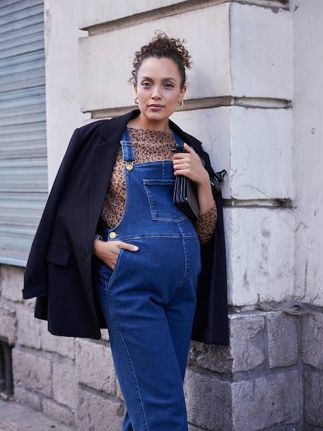 Wide Cut Denim Dungarees for Maternity, ENVIE DE FRAISE brut denim 
