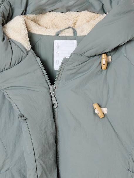 Lightweight jacket with crossover fastening for girls grey green 