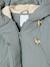 Lightweight jacket with crossover fastening for girls grey green 