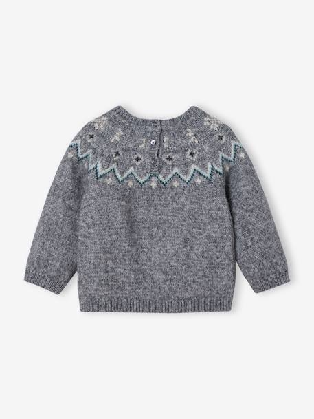 Baby Christmas jacquard jumper from the family capsule collection marl grey 