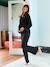 Reversible sequin nursing blouse, front/back black 