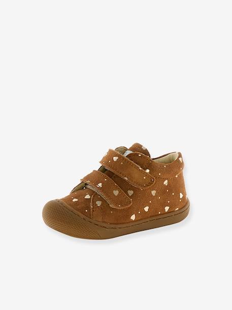 NATURINO® suede pony print baby shoes black+brown+pale pink 