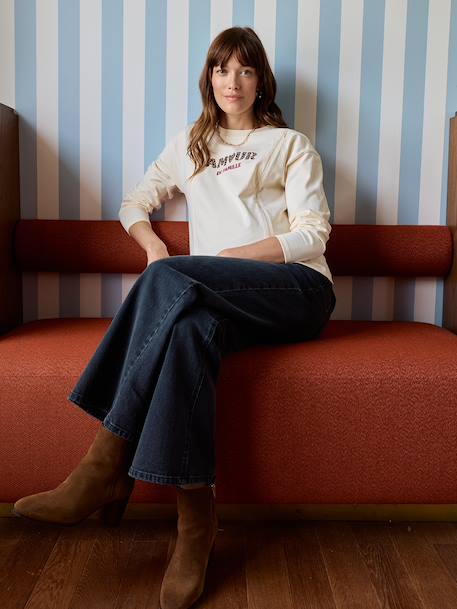 Nursing clothes t-shirt with love pattern ecru 