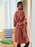 Short cotton gauze dress for maternity and nursing clothes black+dusky pink 