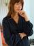 Short cotton gauze dress for maternity and nursing clothes black+dusky pink 