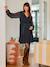 Short Leopard Print Dress for Maternity & Nursing black 