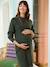 Sweater Dress, Maternity & Nursing Special GREY DARK SOLID+khaki 