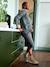 Ribbed knit maternity midi pencil skirt anthracite 