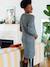 Cable Knit Jumper Dress with Wool for Maternity marl grey 