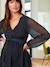 Short Leopard Print Dress for Maternity & Nursing black 