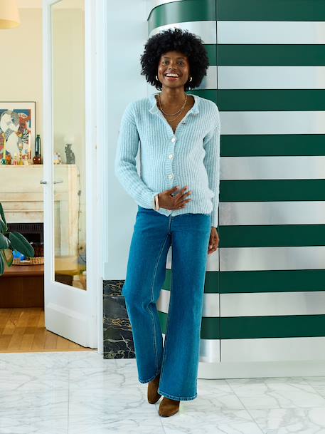 Pear Knit Cardigan for Maternity & Nursing crystal blue 