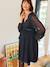 Short Leopard Print Dress for Maternity & Nursing black 