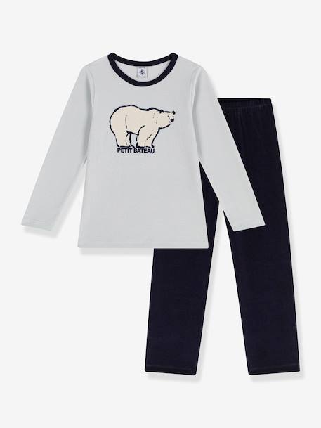 PETIT BATEAU velvet pyjamas for children grey 