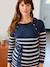 Striped knitted nursing clothes dress marl beige 