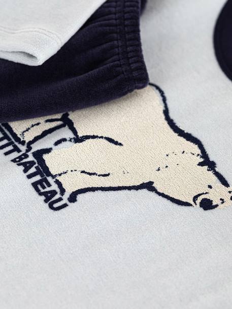 PETIT BATEAU velvet pyjamas for children grey 