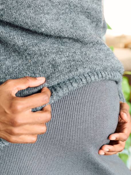 Ribbed knit maternity midi pencil skirt anthracite 
