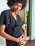 Glittery velvet jumpsuit for pregnancy and nursing clothes black 