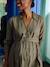Long jacquard shirt dress for pregnancy and nursing clothes khaki 