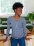 Long-Sleeved Maternity Top navy blue+White Stripes 