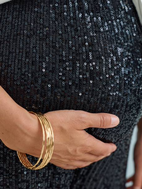 Sequinned Trousers for Maternity black 