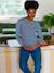 Long-Sleeved Maternity Top navy blue+White Stripes 
