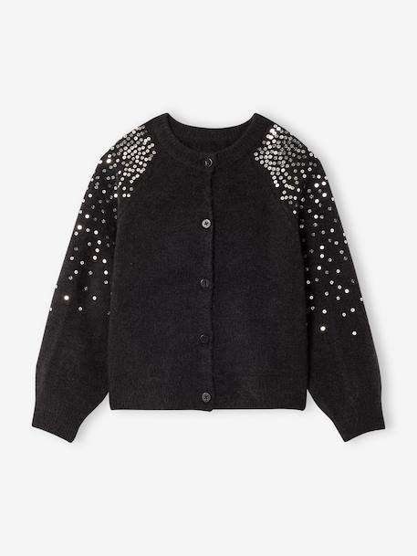 Sequin Christmas Cardigan for Girls anthracite 