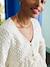 Jacquard knit nursing clothes t-shirt blouse ecru 