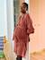 Short cotton gauze dress for maternity and nursing clothes black+dusky pink 