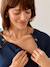 Striped knitted nursing clothes dress marl beige 