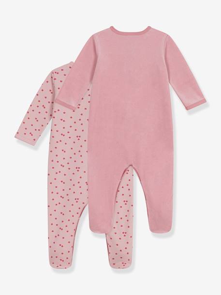 Pack of 2 PETIT BATEAU cotton baby pyjamas rose 