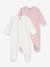 Pack of 2 Printed Cotton Pyjamas for Babies, PETIT BATEAU rose 