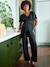 Glittery velvet jumpsuit for pregnancy and nursing clothes black 