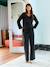Reversible sequin nursing blouse, front/back black 
