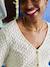 Jacquard knit nursing clothes t-shirt blouse ecru 