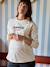 Nursing clothes t-shirt with love pattern ecru 