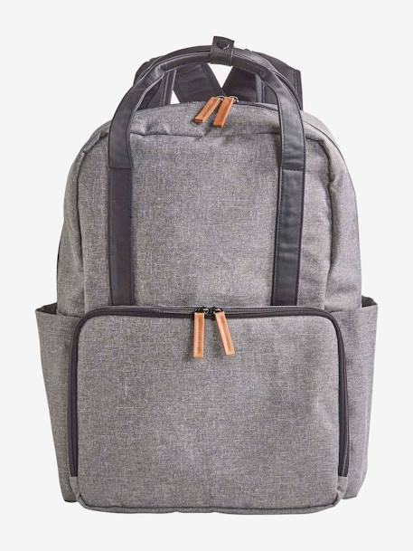 Nappy-Changing Backpack, Vertbaudet bleached denim+Grey 